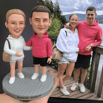 Fully Customizable 2 person Custom Bobblehead With Engraved Text